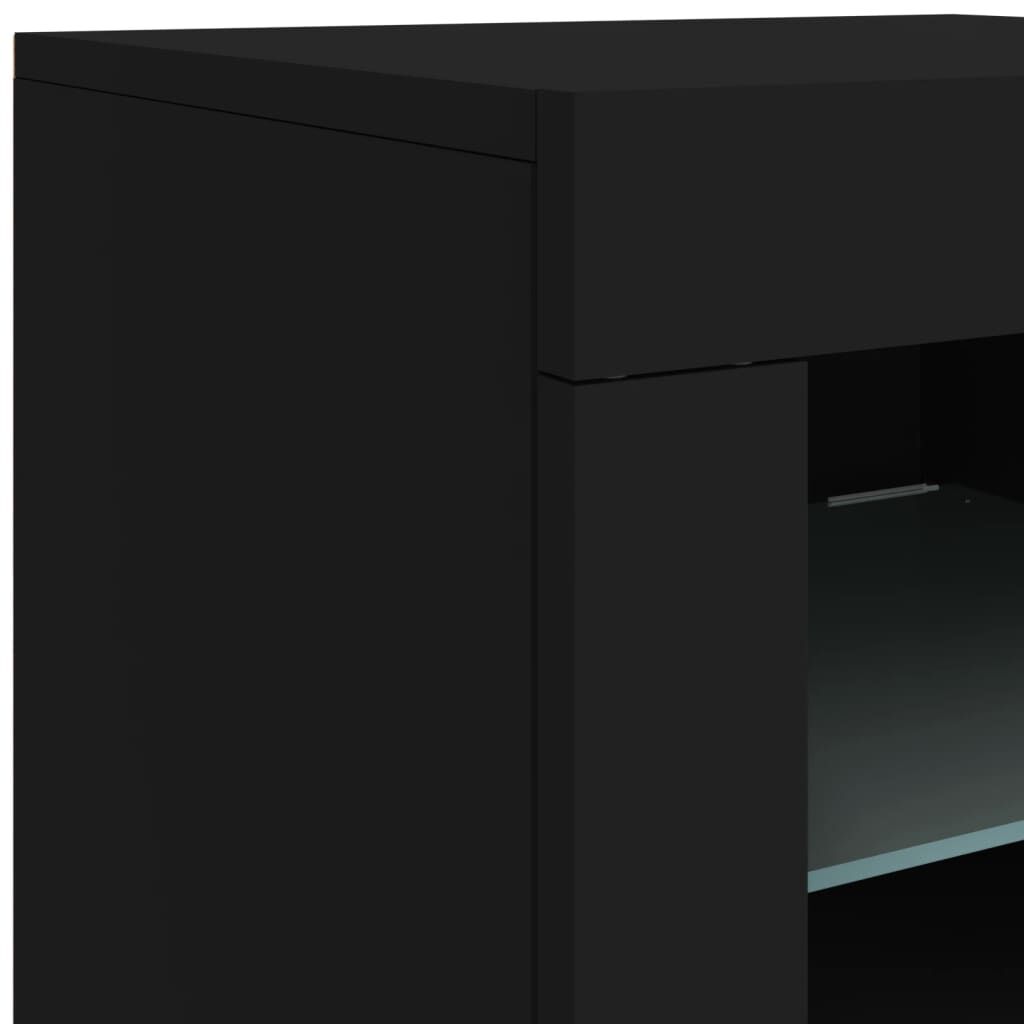 vidaXL Μπουφές με LED Μαύρος 283 x 37 x 67 εκ.