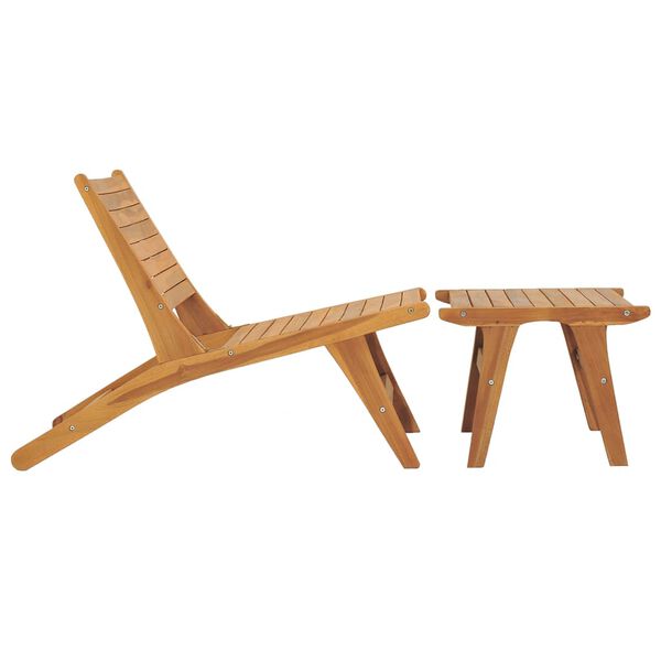 vidaXL Καρέκλα Κήπου με Υποπόδιο από Μασίφ Ξύλο Teak