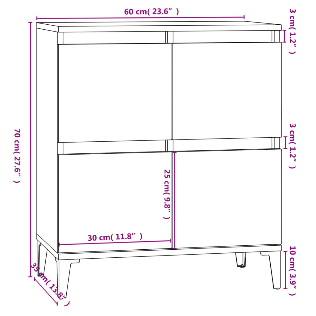 vidaXL Ντουλάπι Καπνιστή Δρυς 60x35x70 εκ. από Επεξεργασμένο Ξύλο