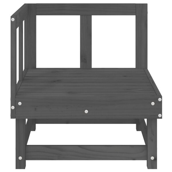 vidaXL Καναπές Κήπου Γωνιακός Γκρι από Μασίφ Ξύλο Πεύκου