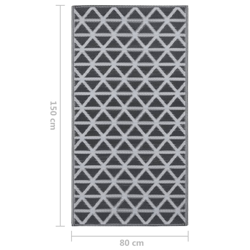 vidaXL Χαλί εξωτερικού χώρου ARAKIL Μαύρο 80x150 cm PP