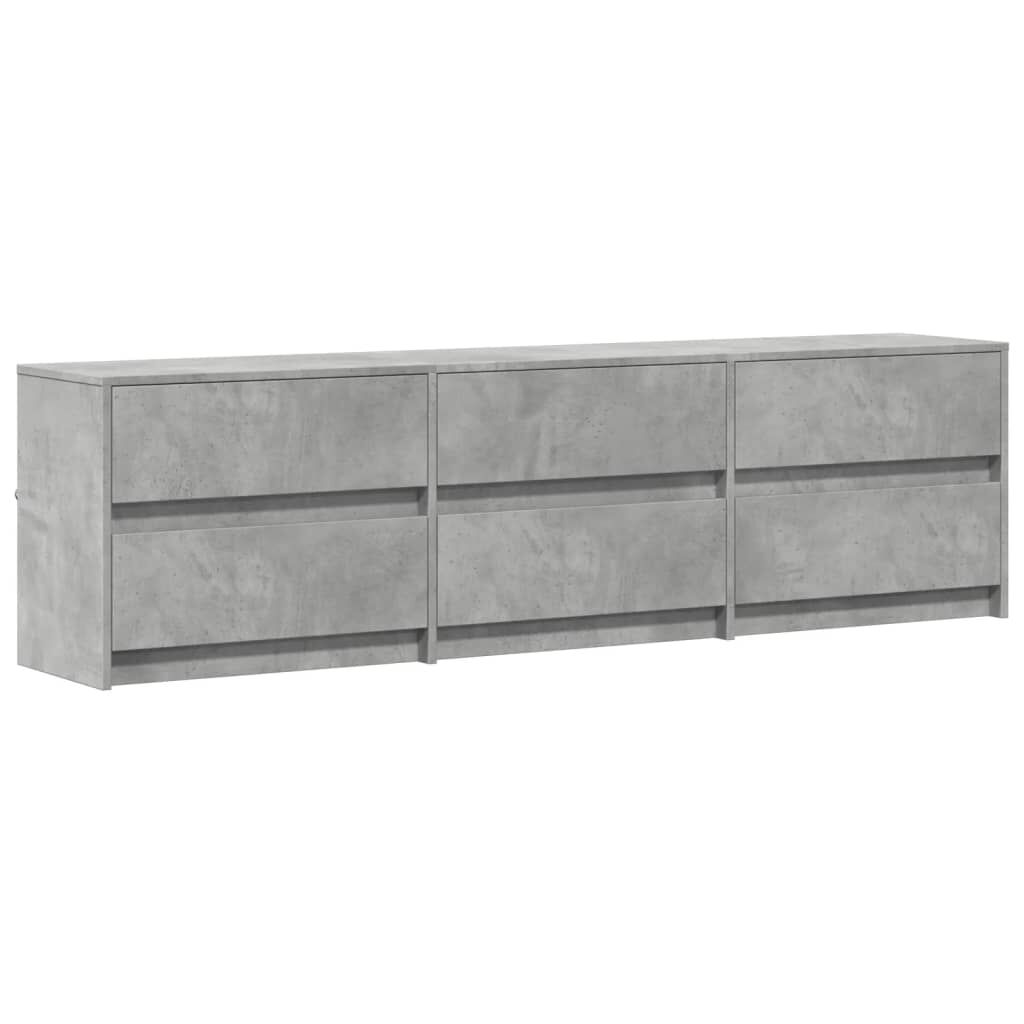 vidaXL Έπιπλο Τηλεόρασης με LED Γκρι Σκυρ. 180x34x50 εκ. Επεξ. Ξύλο