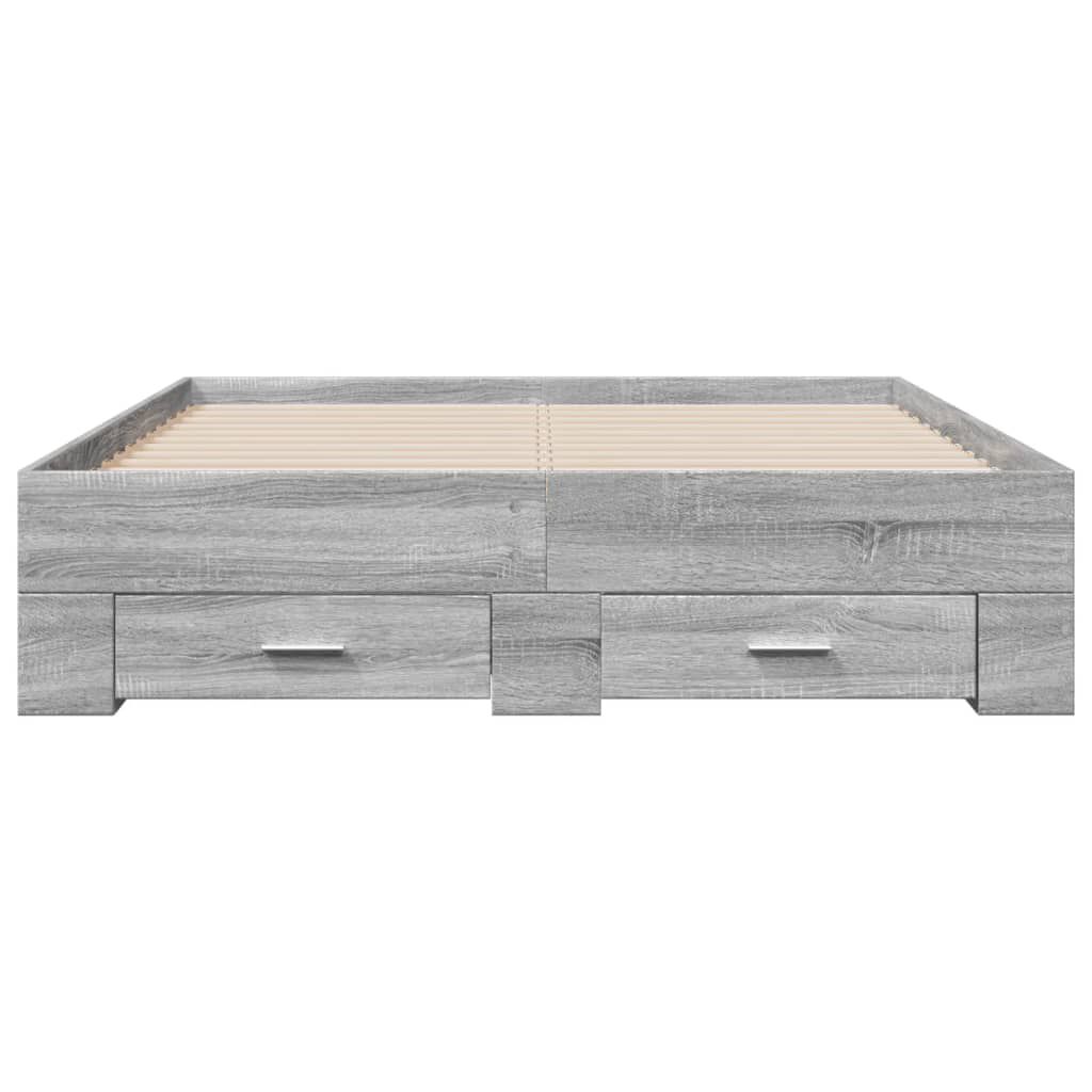 vidaXL Πλαίσιο Κρεβατιού με συρτάρια Γκρι sonoma 120x190εκ. Επεξ. Ξύλο