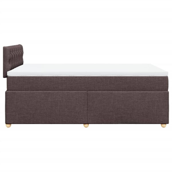 vidaXL Κρεβάτι Boxspring με Στρώμα Σκούρο Καφέ 120x190 εκ Υφασμάτινο