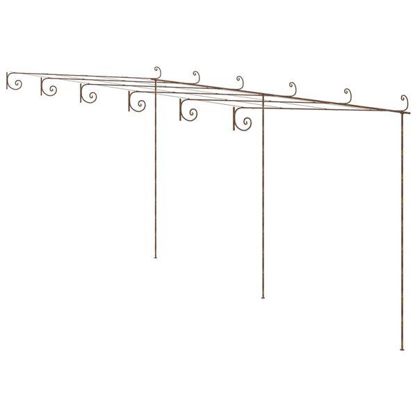 vidaXL Πέργκολα Κήπου Αντικέ Καφέ 6 x 3 x 2,5 μ. Σιδερένια