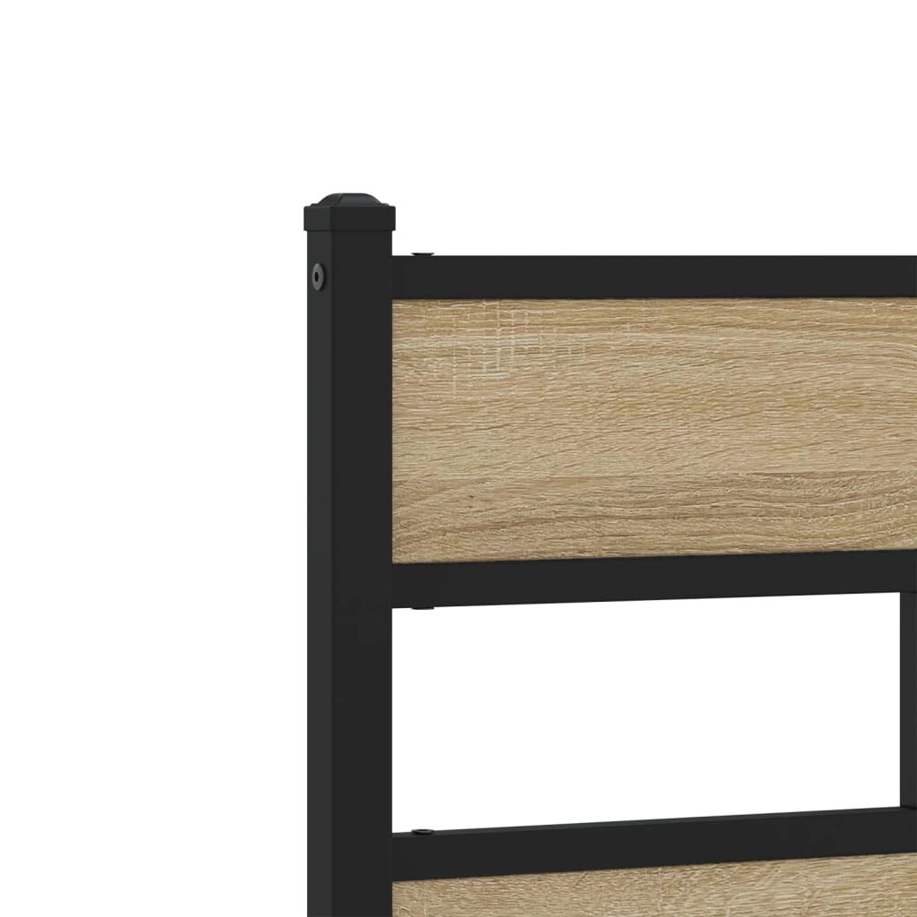vidaXL Σκελετός Κρεβ. Χωρίς Στρώμα Sonoma Δρυς 193x203 εκ. Μεταλλικό