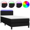 vidaXL &Kappa;&rho;&epsilon;&beta;ά&tau;&iota; Boxspring &mu;&epsilon; &Sigma;&tau;&rho;ώ&mu;&alpha; & LED &Mu;&alpha;ύ&rho;&omicron; 90x190 &epsilon;&kappa;. &Upsilon;&phi;&alpha;&sigma;&mu;ά&tau;&iota;&nu;&omicron;