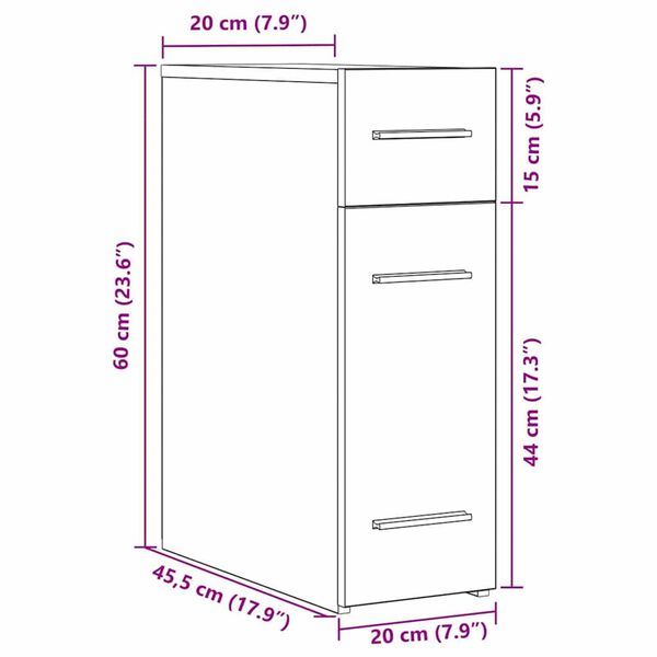vidaXL Ντουλάπι Φαρμακείου Ξύλινο 20x45,5x60 εκ.