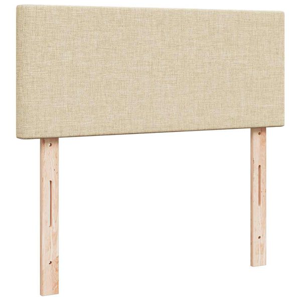 vidaXL Κρεβάτι Boxspring με Στρώμα Κρεμ 120x190 εκ. Υφασμάτινο