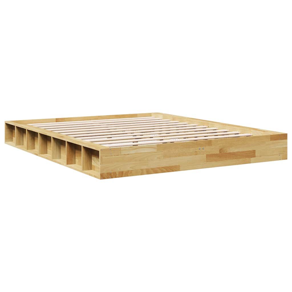 vidaXL Πλαίσιο κρεβατιού χωρίς στρώμα 150x200 cm μασίφ ξύλο δρυς