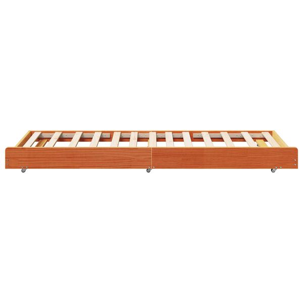 vidaXL Κρεβάτι Καφέ κερωμένο Μασίφ ξύλο 90 x 190 cm Ανθεκτικό Κρεβάτι