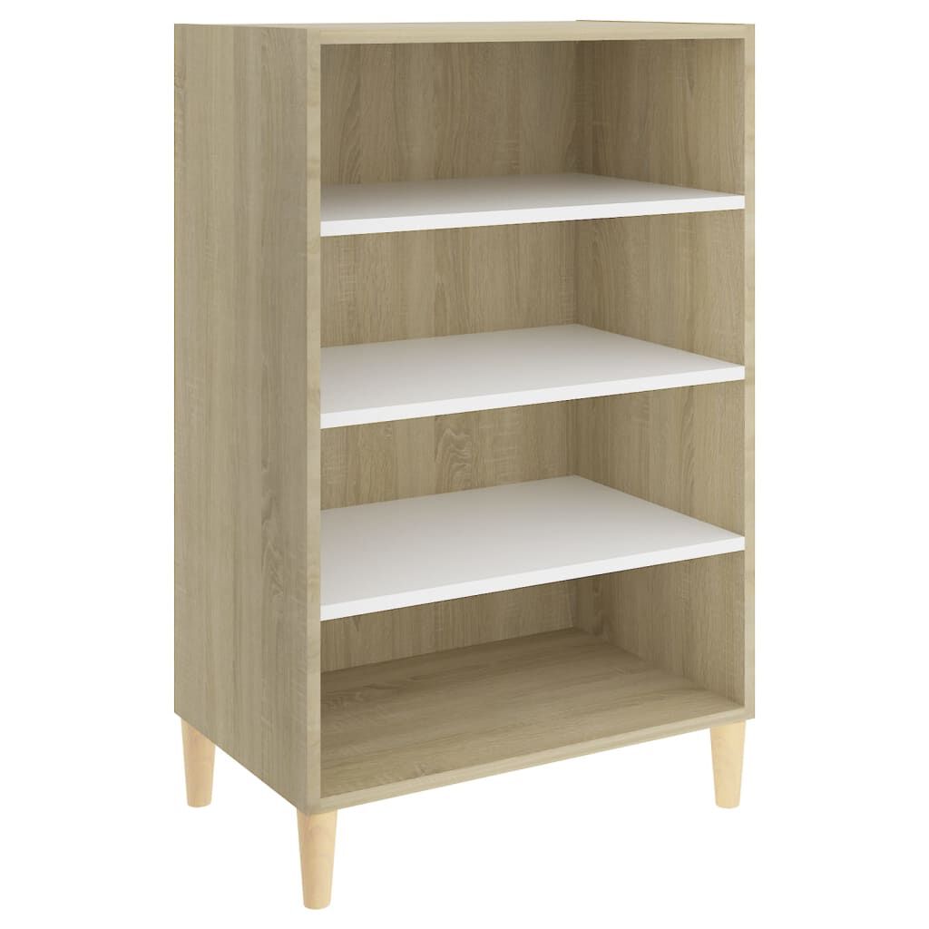 vidaXL Ραφιέρα Λευκό και Sonoma Δρυς 57 x 35 x 90 εκ. από Επεξ. Ξύλο