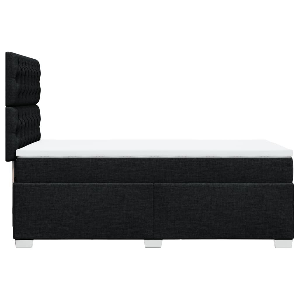 vidaXL Κρεβάτι Boxspring με Στρώμα Μαύρο 80 x 200 εκ. Υφασμάτινο