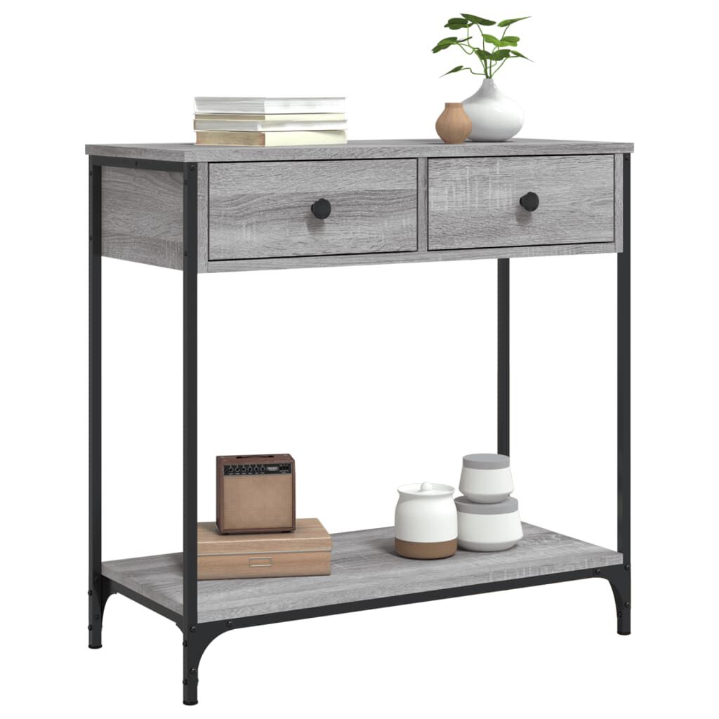 vidaXL Τραπέζι Κονσόλα Γκρι Sonoma 75x34,5x75 εκ. Επεξεργασμένο Ξύλο