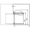 Hailo Κάδος Απορριμμάτων Ντουλαπιού Compact-Box Λευκός Μ/15 L 3555-001