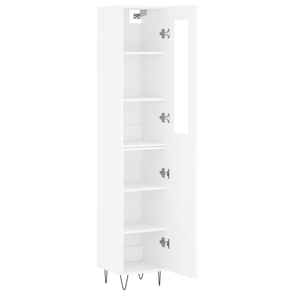vidaXL Ντουλάπι Λευκό 34,5 x 34 x 180 εκ. από Επεξεργασμένο Ξύλο