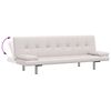 vidaXL Καναπές-Κρεβάτι 2 Μαξιλάρια Ρυθμιζόμενος Κρεμ Συνθετικό Δέρμα