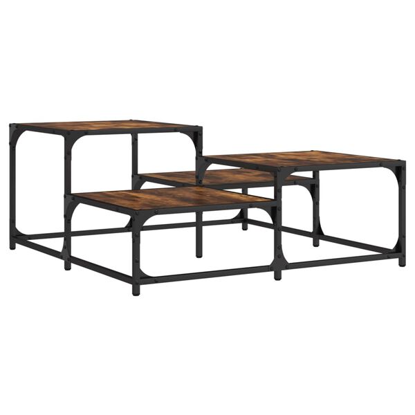 vidaXL Τραπεζάκι Σαλονιού Καπνιστή Δρυς 87,5x87,5x40 εκ. Επεξεργ. Ξύλο
