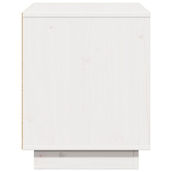 vidaXL Έπιπλο Τηλεόρασης Λευκό 74 x 35 x 44 εκ. από Μασίφ Ξύλο Πεύκου