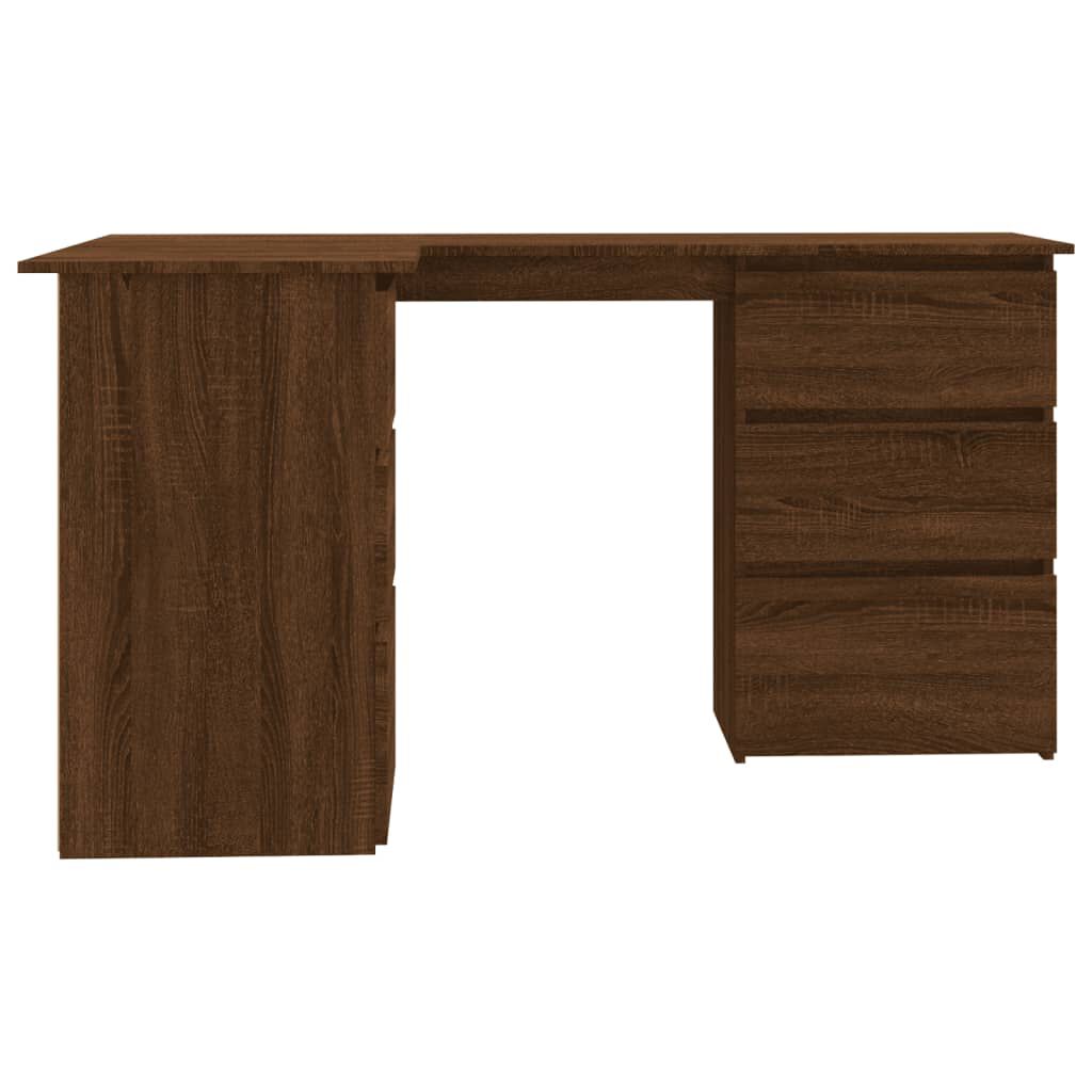 vidaXL Γραφείο Γωνιακό Καφέ Δρυς 145x100x76 εκ. Επεξεργασμένο Ξύλο