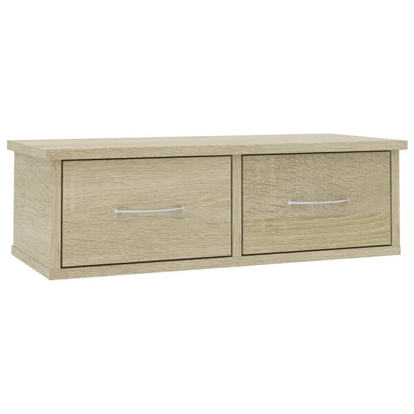 vidaXL Ράφι Τοίχου με Συρτάρια Sonoma Δρυς 60x26x18,5 εκ. Επεξ. Ξύλο