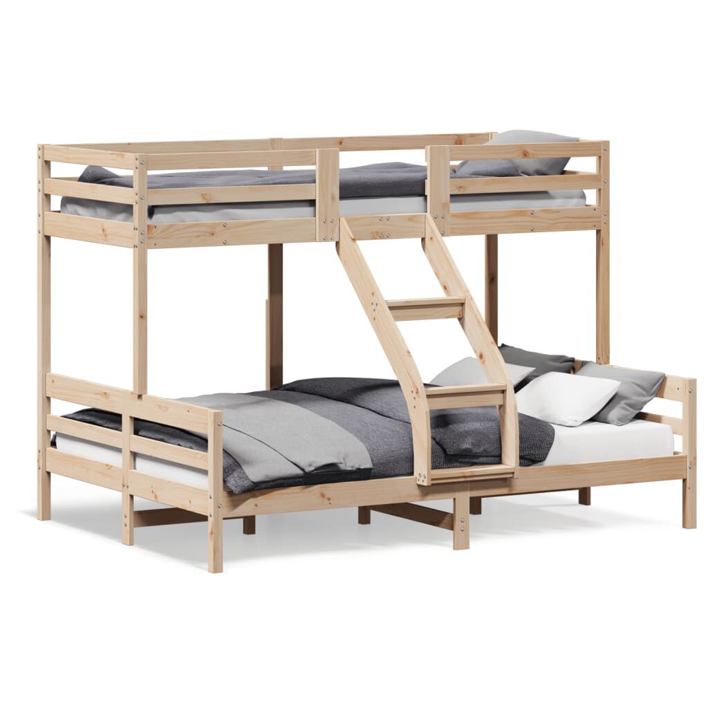 vidaXL Κουκέτα 90x200/140x200 εκ. από Μασίφ Ξύλο Πεύκου