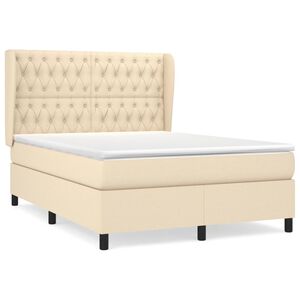 vidaXL &Kappa;&rho;&epsilon;&beta;ά&tau;&iota; Boxspring &mu;&epsilon; &Sigma;&tau;&rho;ώ&mu;&alpha; &Kappa;&rho;&epsilon;&mu; 140x190 &epsilon;&kappa;. &Upsilon;&phi;&alpha;&sigma;&mu;ά&tau;&iota;&nu;&omicron;