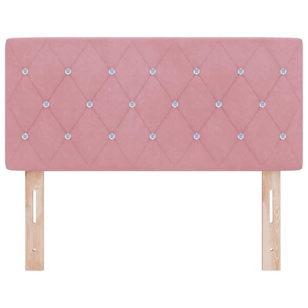 vidaXL Βελούδινο Κεφαλάρι Argyle με κεφαλάρι Ροζ 100 cm Βελούδο