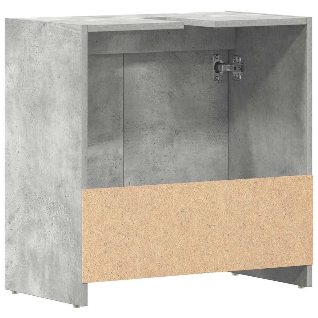 vidaXL Ντουλάπι Νιπτήρα Γκρι του Σκυροδέματος 60x33x61 εκ. Επεξ. Ξύλο