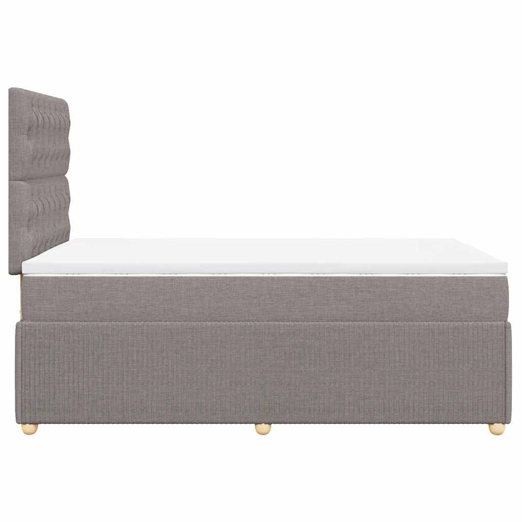 vidaXL Κρεβάτι Boxspring με Στρώμα Taupe 120x190 εκ. Υφασμάτινο