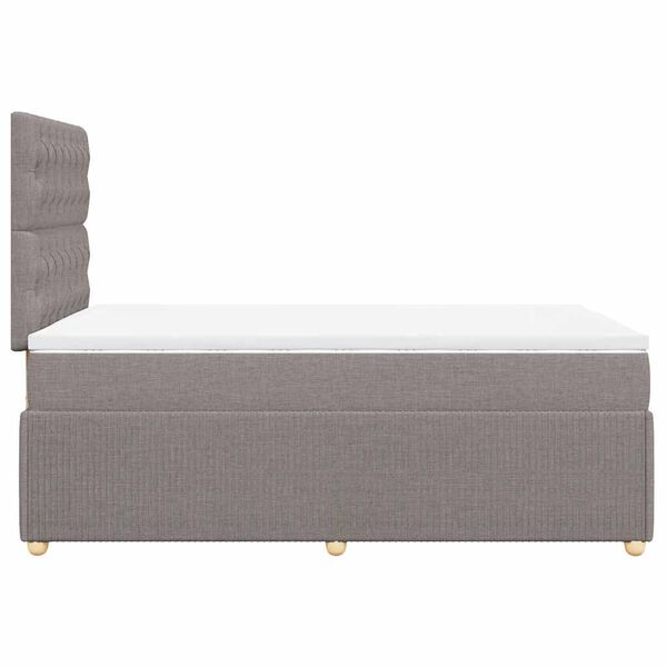 vidaXL Κρεβάτι Boxspring με Στρώμα Taupe 120x190 εκ. Υφασμάτινο