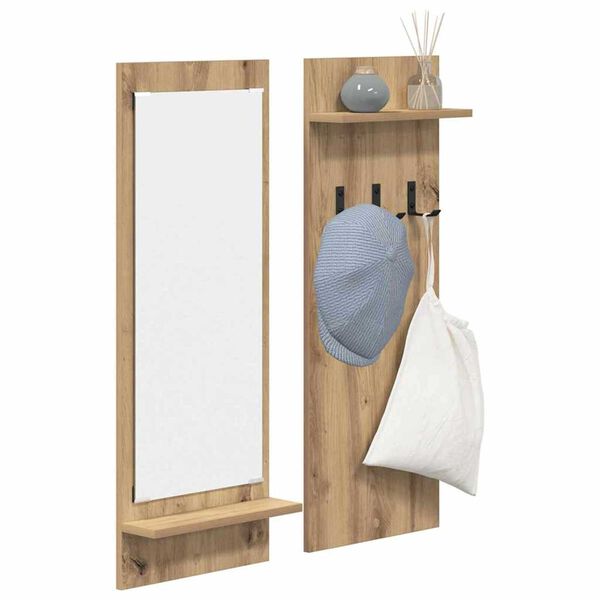 vidaXL Τοίχου Κρεμάστρα με ράφι artisan δρυς 70 x 10 x 90 εκ.