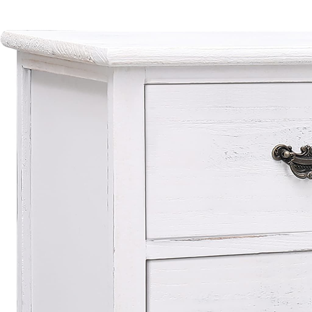vidaXL Έπιπλο Τηλεόρασης Αντικέ Λευκό 108x30x40 εκ. Μασίφ Παυλώνιας