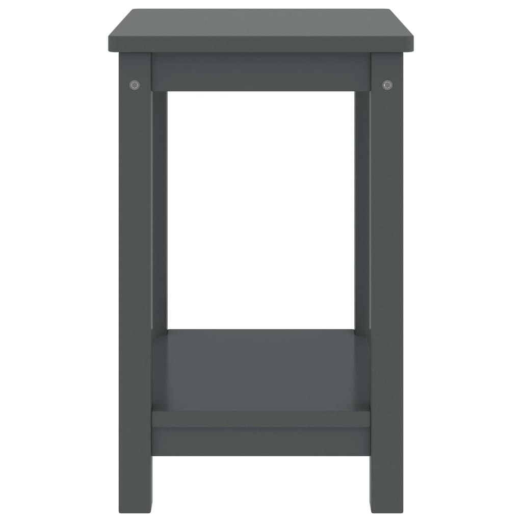vidaXL Κομοδίνο Σκούρο Γκρι 35 x 30 x 47 εκ. από Μασίφ Ξύλο Πεύκου