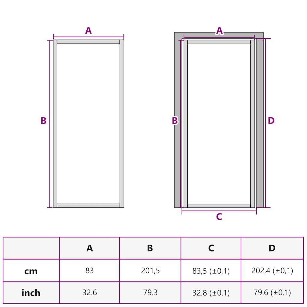 vidaXL Εσωτερική Πόρτα 83 x 201,5 εκ. Μαύρο Ματ Γυαλί και Αλουμίνιο