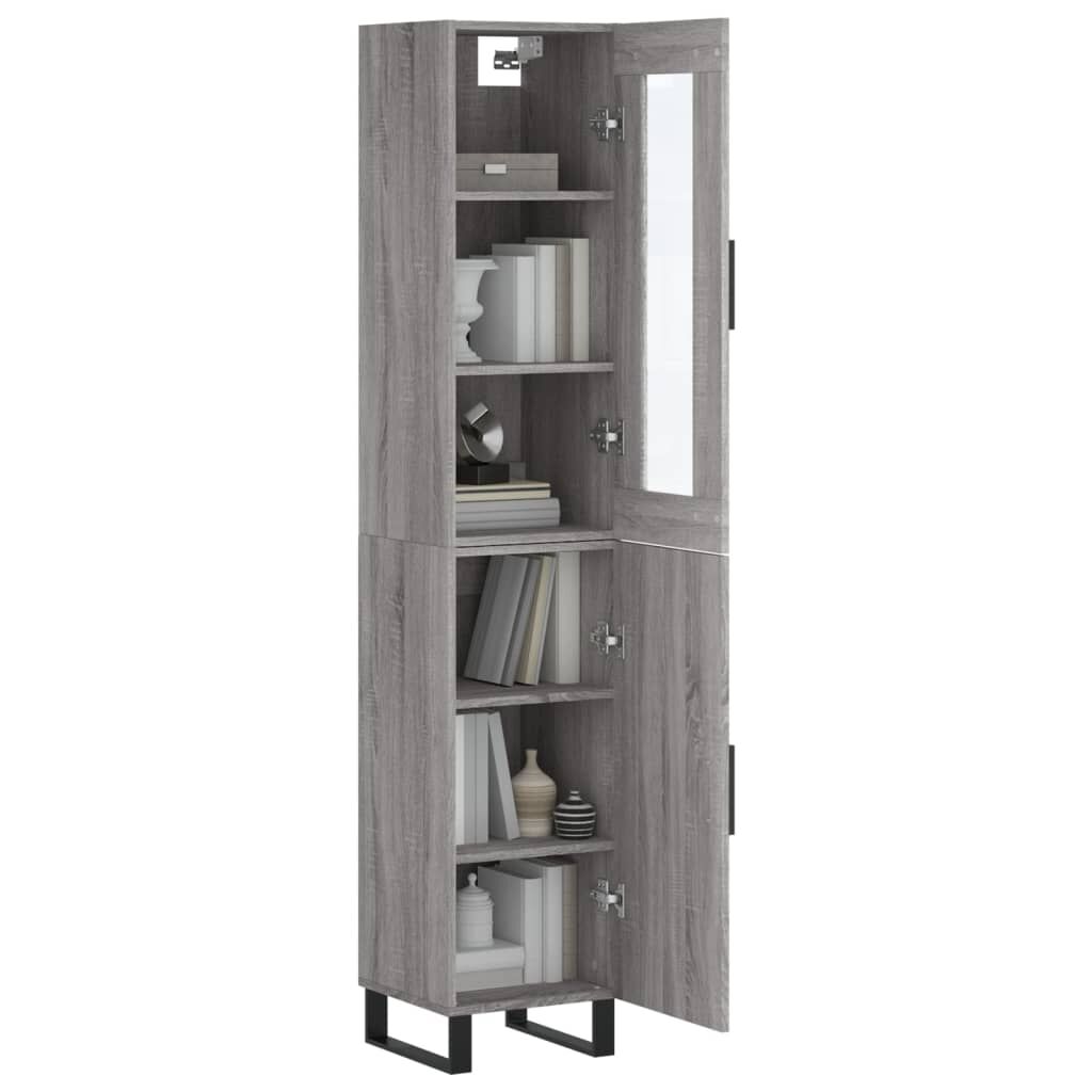 vidaXL Μπουφές Sonoma Γκρι 34,5 x 34 x 180 εκ. από Επεξεργασμένο Ξύλο