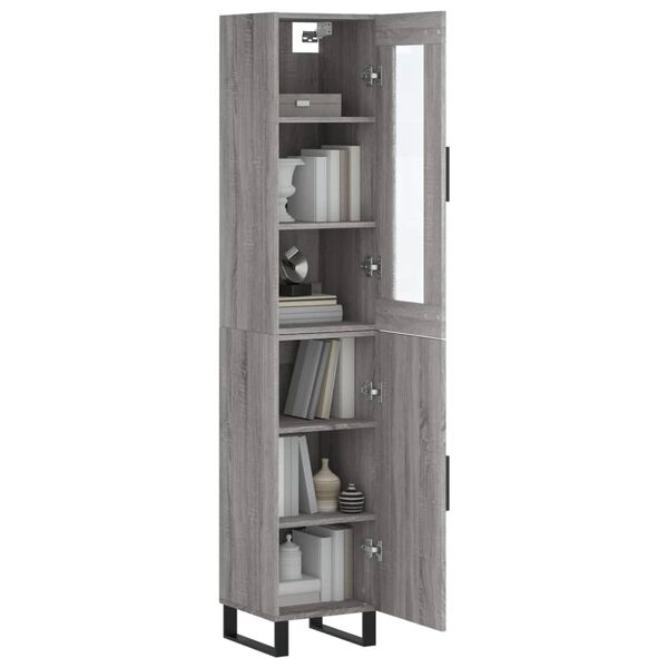 vidaXL Μπουφές Sonoma Γκρι 34,5 x 34 x 180 εκ. από Επεξεργασμένο Ξύλο