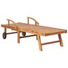 vidaXL Ξαπλώστρες 2 τεμ. από Μασίφ Ξύλο Teak με Τραπέζι και Μαξιλάρι