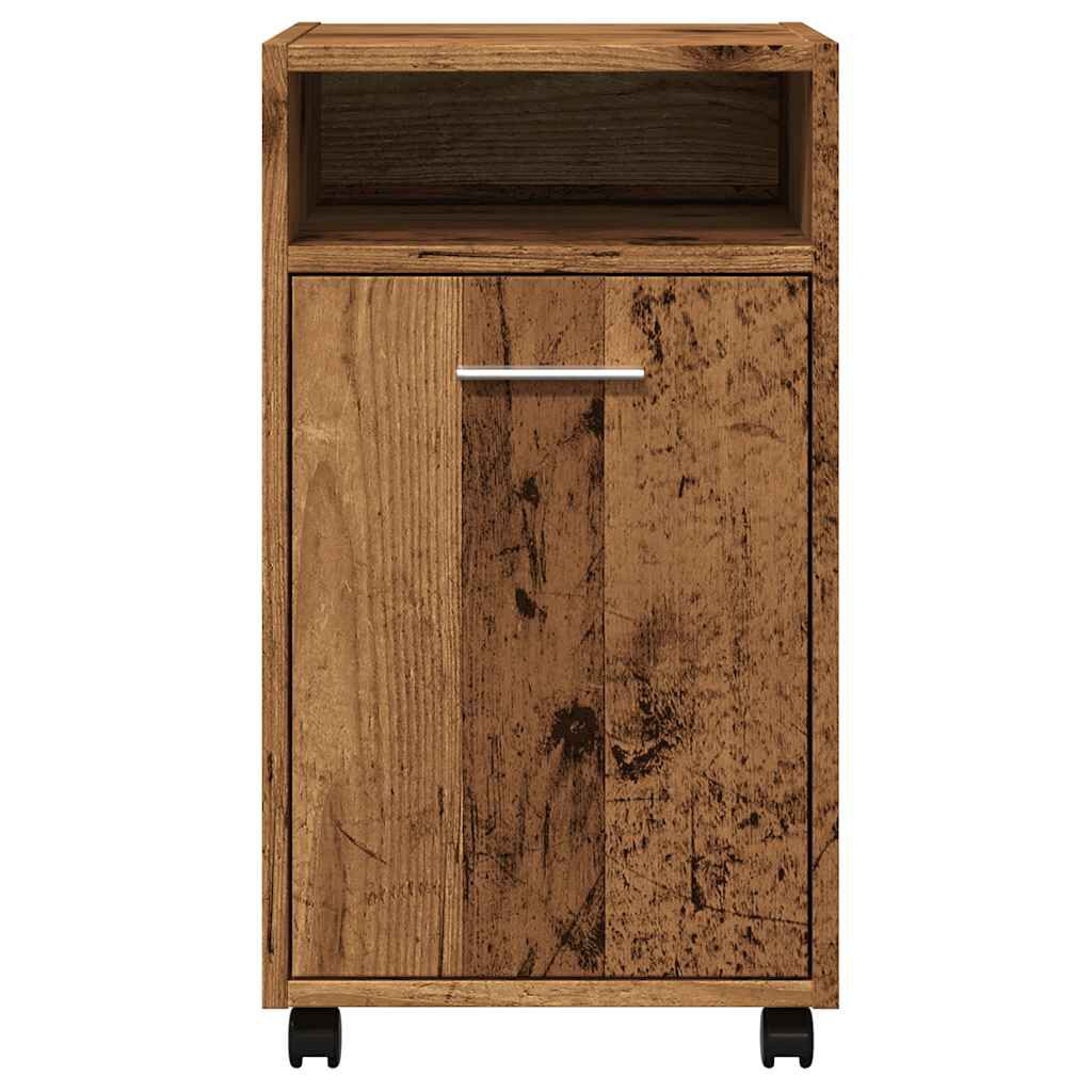 vidaXL Ντουλάπι με ρόδες Παλιό ξύλο 33x38x60 cm Ξύλο μηχανής