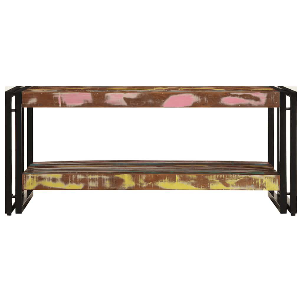 vidaXL Τραπεζάκι σαλονιού πολύχρωμο 90x50x38cm Ξύλο μασίφ αναγεννημένο