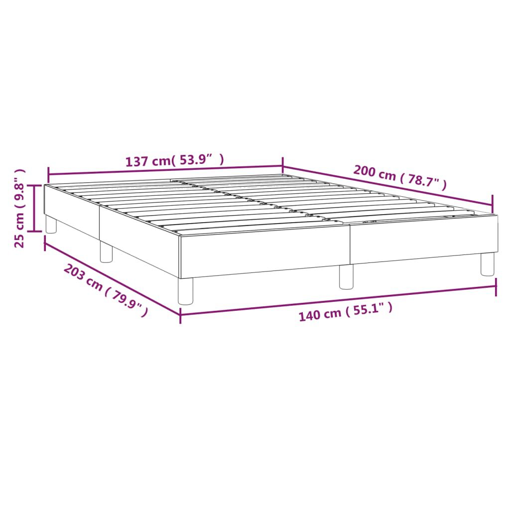 vidaXL Σκελετός Κρεβατιού Χωρίς Στρώμα Μπλε 140x200 εκ.Υφασμάτινο