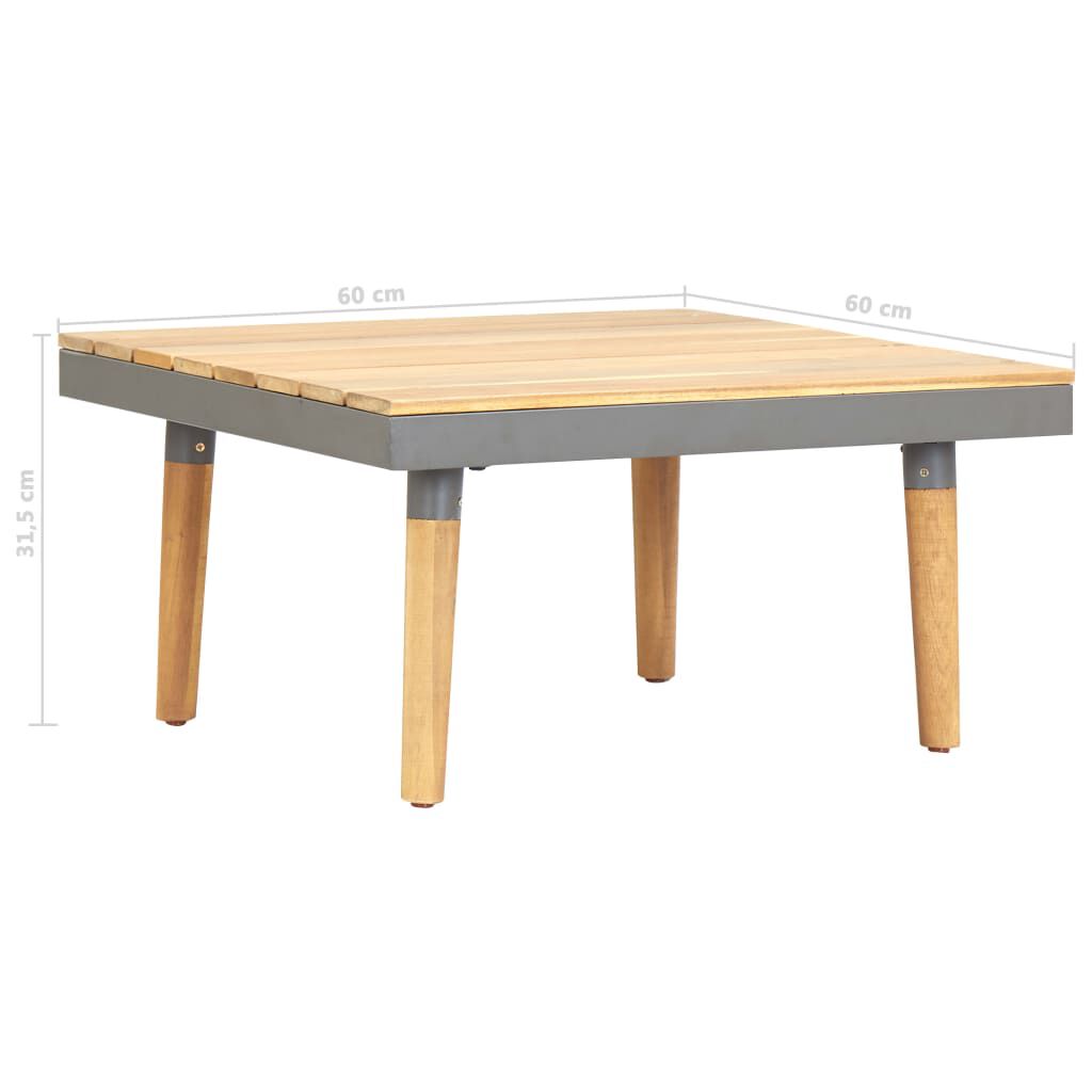 vidaXL Τραπεζάκι Σαλονιού Κήπου 60 x 60 x 31,5 εκ. Μασίφ Ξύλο Ακακίας