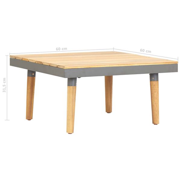 vidaXL Τραπεζάκι Σαλονιού Κήπου 60 x 60 x 31,5 εκ. Μασίφ Ξύλο Ακακίας