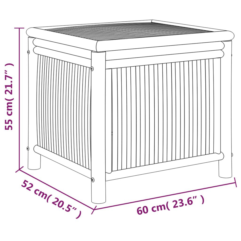 vidaXL Κουτί Αποθήκευσης Κήπου 60 x 52 x 55 εκ. από Μπαμπού