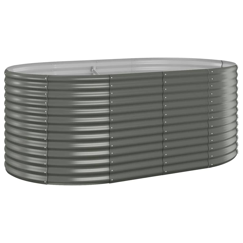 vidaXL Ζαρντινιέρα Γκρι 175x100x68 εκ. Ατσάλι με Ηλεκτρ. Βαφή Πούδρας