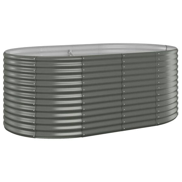 vidaXL Ζαρντινιέρα Γκρι 175x100x68 εκ. Ατσάλι με Ηλεκτρ. Βαφή Πούδρας