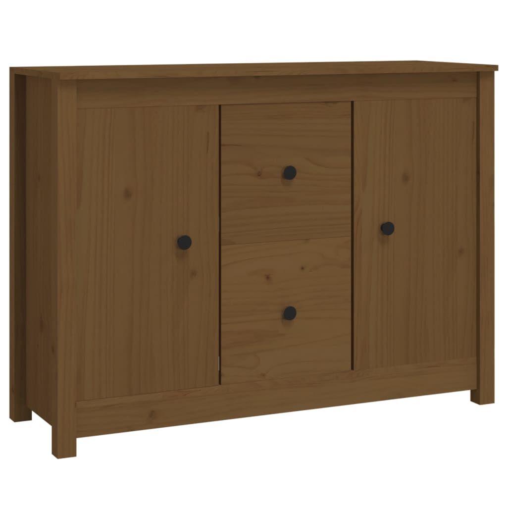 vidaXL Μπουφές Καφέ Μελί 100x35x74 εκ. από Μασίφ Ξύλο Πεύκου