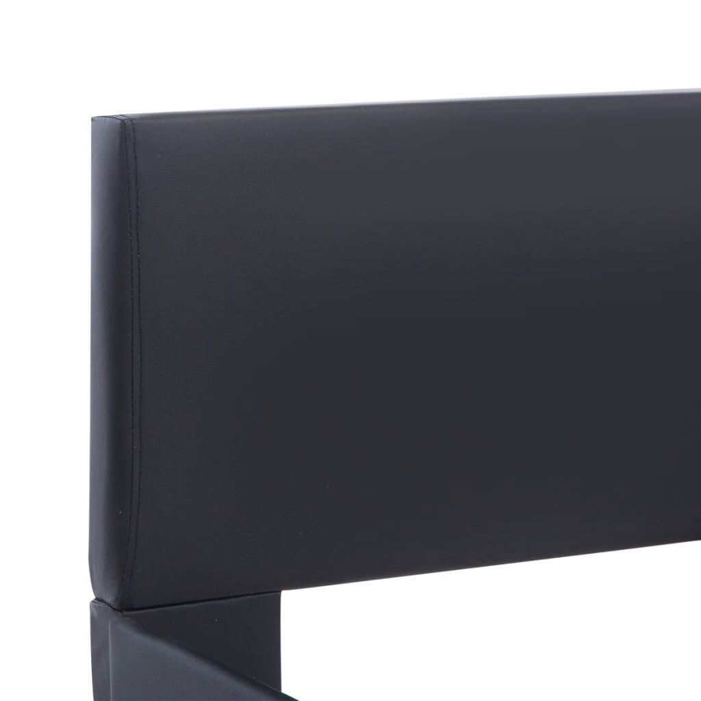 vidaXL Πλαίσιο Κρεβατιού με LED Μαύρο 180x200 εκ. από Συνθετικό Δέρμα