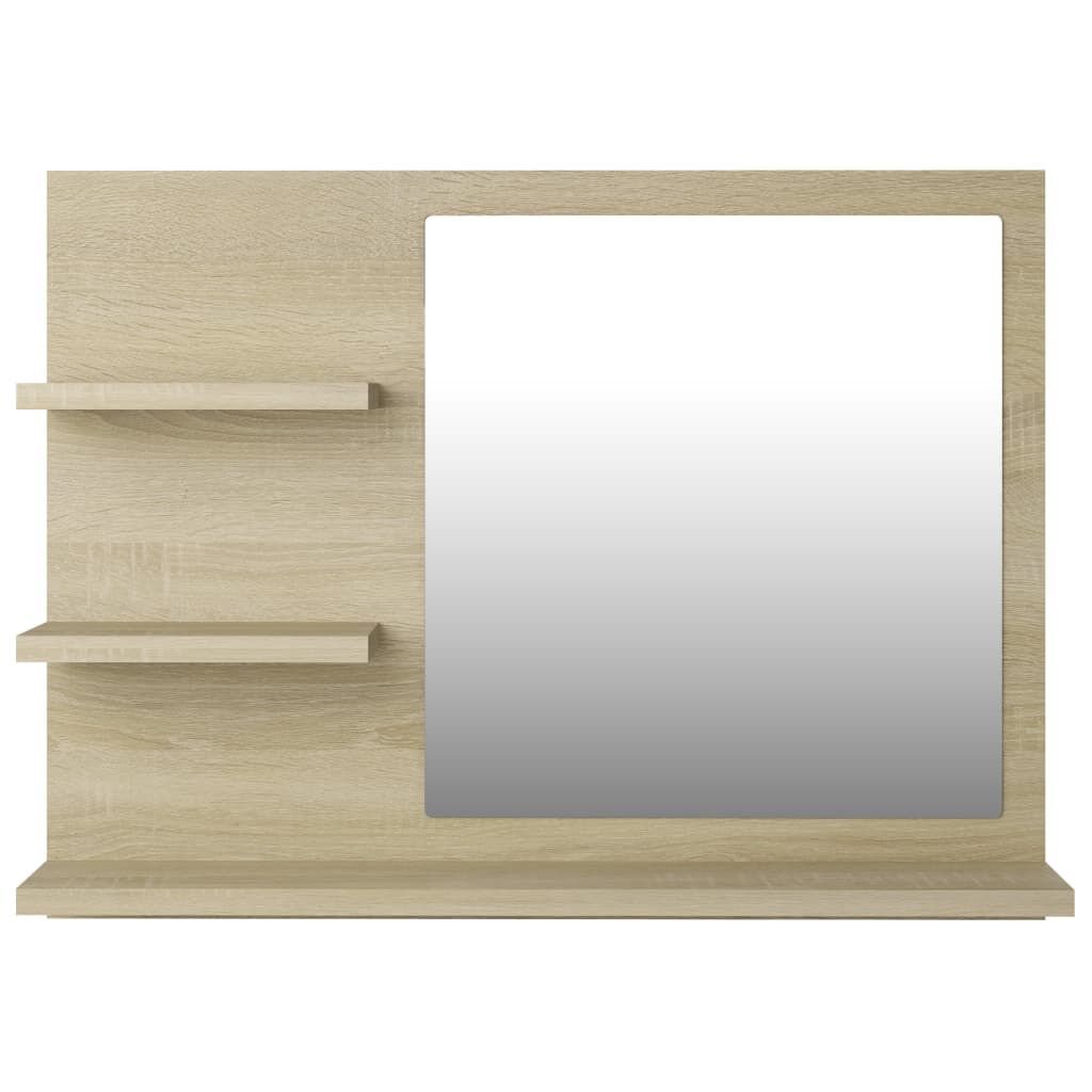 vidaXL Καθρέφτης Μπάνιου Sonoma Δρυς 60 x 10,5 x 45 εκ. Επεξ. Ξύλο