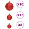 vidaXL Σετ Μπάλες Χριστουγεννιάτικες 111τεμ. Κόκκινες από Πολυστυρένιο